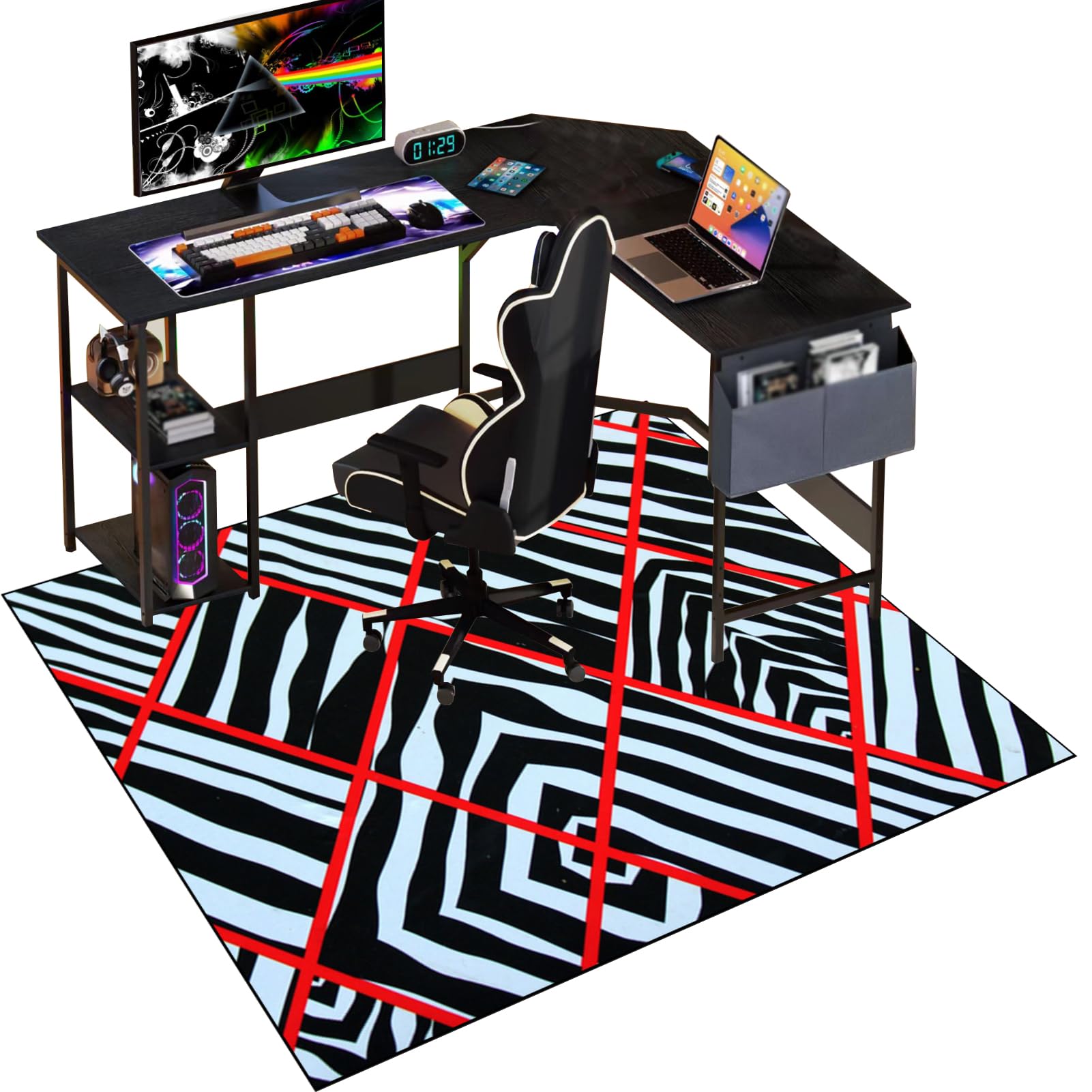 Gaming Chair Mat Non-slip 150 x 180 cm Floor Protector for Carpets and Hard Floor Surfaces, Hard Floor Protector Mat for Gaming and Office Chairs, Office Chair Mat for Carpeted and Hardwood Floor