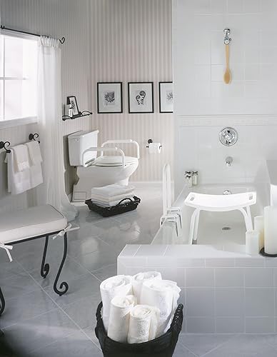 Miniatura 4 de Moen Glacier White Home Care DN7015 - Barra de seguridad para inodoro, rieles de inodoro para personas mayores, DN7015