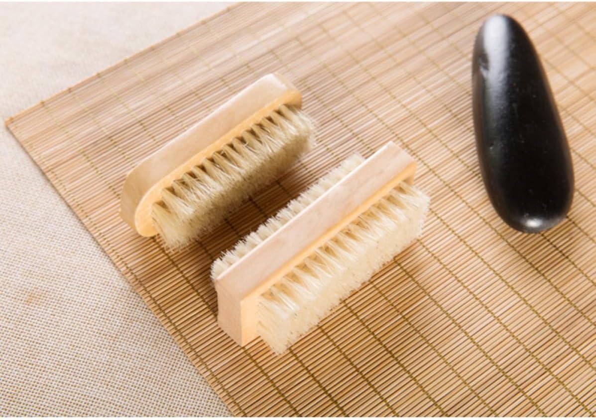 Zerodeko Wood Cleaning Brush Set Sturdy Lotus Wood Material for Hand Washing and Nail Cleaning 5 Pcs with Pig Mane Bristles Excellent Workmanship