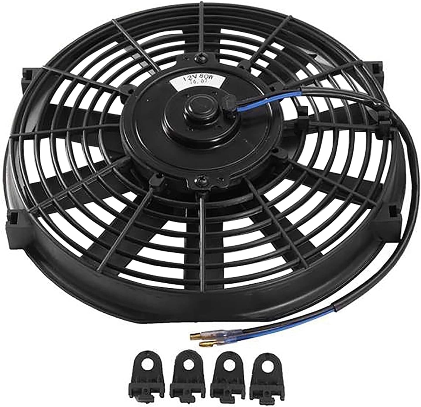 Colorful world ユニバーサル9インチ12V 80Wカーエアコン電子冷却ファンストレートブラックブレード電気クールキット