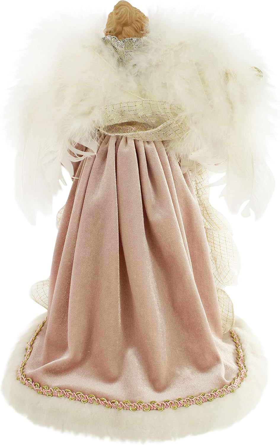 Windy Hill Collection 14" Inch Standing Warm Rose Gold Angel Christmas Tree Topper or Table Top 514121