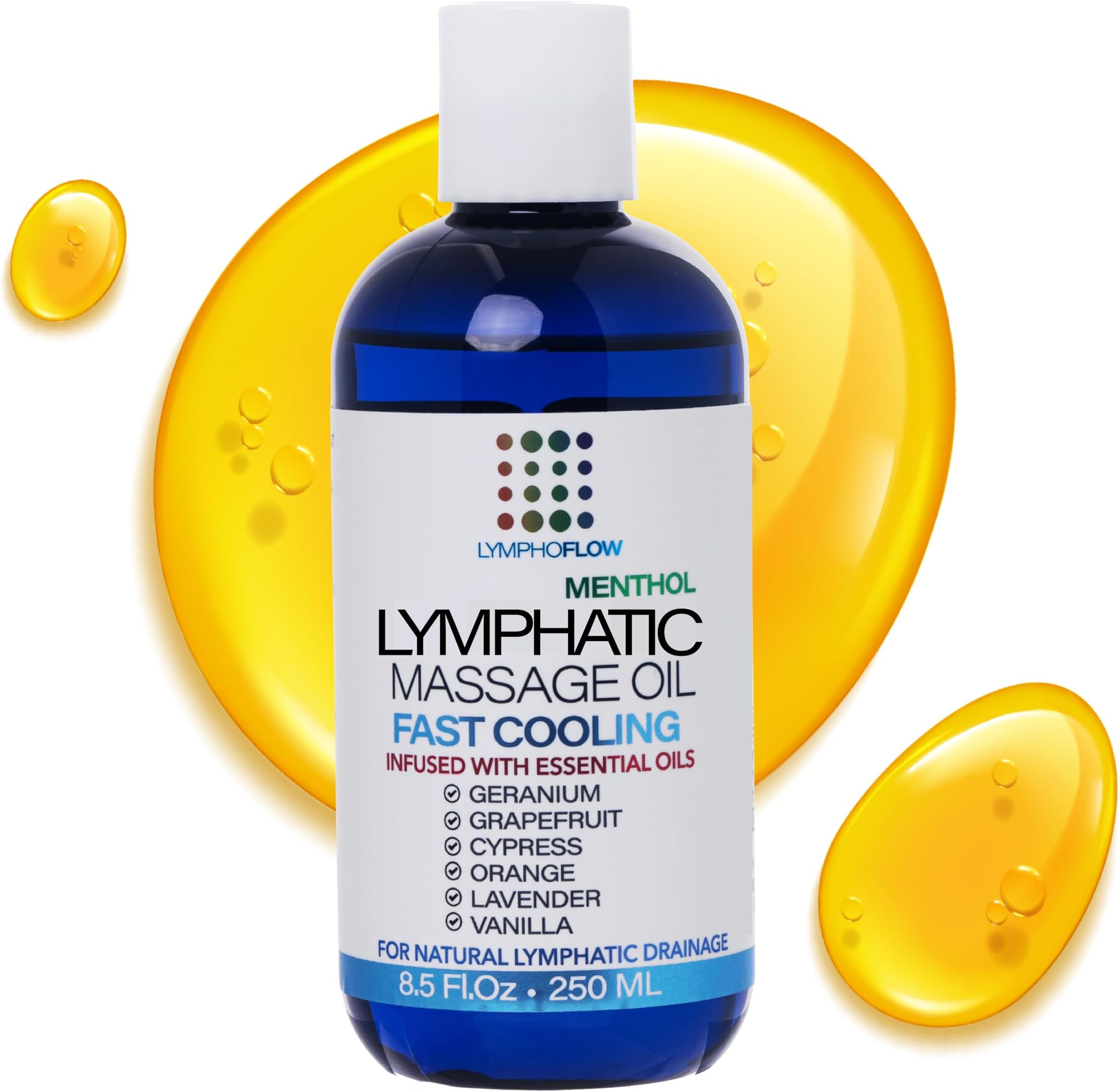Bruizex Lymphatic Massage Oil with Cooling Menthol: Arnica & Coconut Oil for Post-Surgery Recovery, Lipedema, Lymphedema, Liposuction, BBL, Tummy Tuck - Arnica, Lavender - 8.5oz