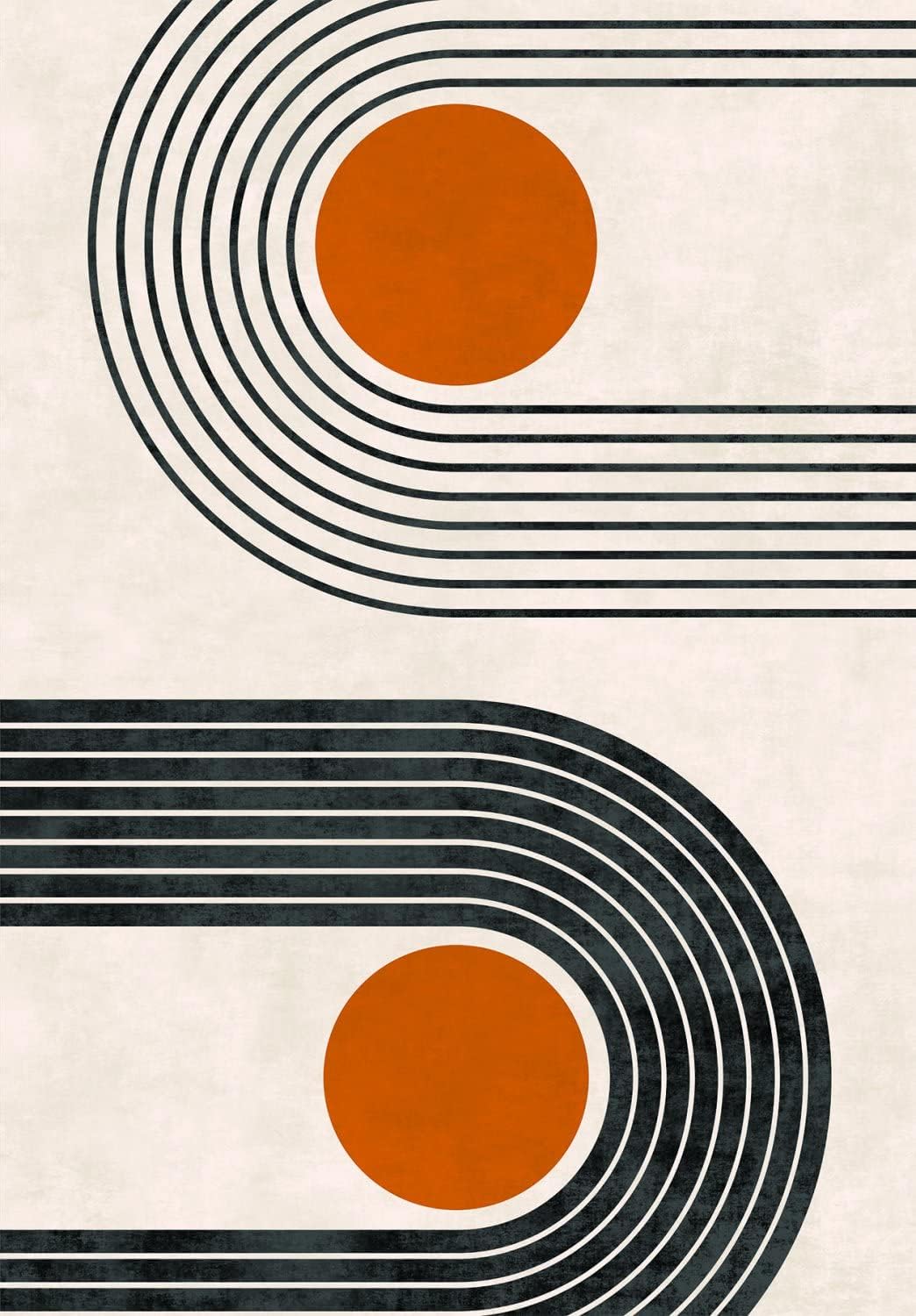 Mid-Century Modern Minimalist Circles and Lines Pattern Soft Wool Area Rug 6x9 Washable Boho Carpet for Living Room Bedroom No-Slip Thick Dining Room Rug Indoor Floorcover Mat