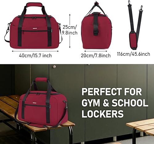 Miniatura 4 de ECOHUB Bolsa de gimnasio deportiva con bolsillo para ropa húmeda y bolsa para zapatos, bolsa de lona impermeable para hombres y mujeres, bolsa de