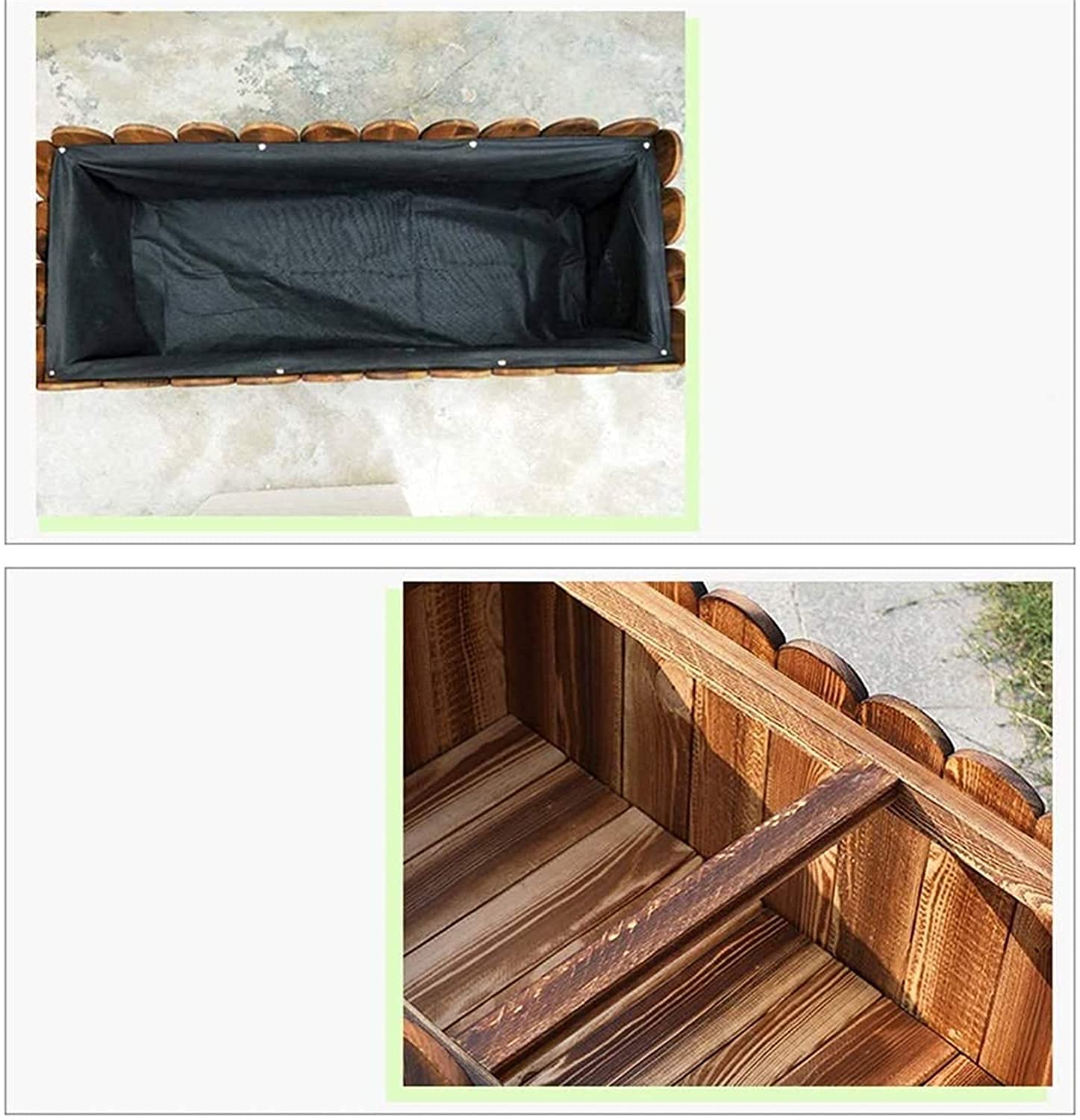 Mesas de Cultivo Balcón al Aire Libre Comedero de Flores Jardinería Caja de plantación de Cama de jardín elevada Caja de plantación (Color:Natural;Size:60X20X30CM)