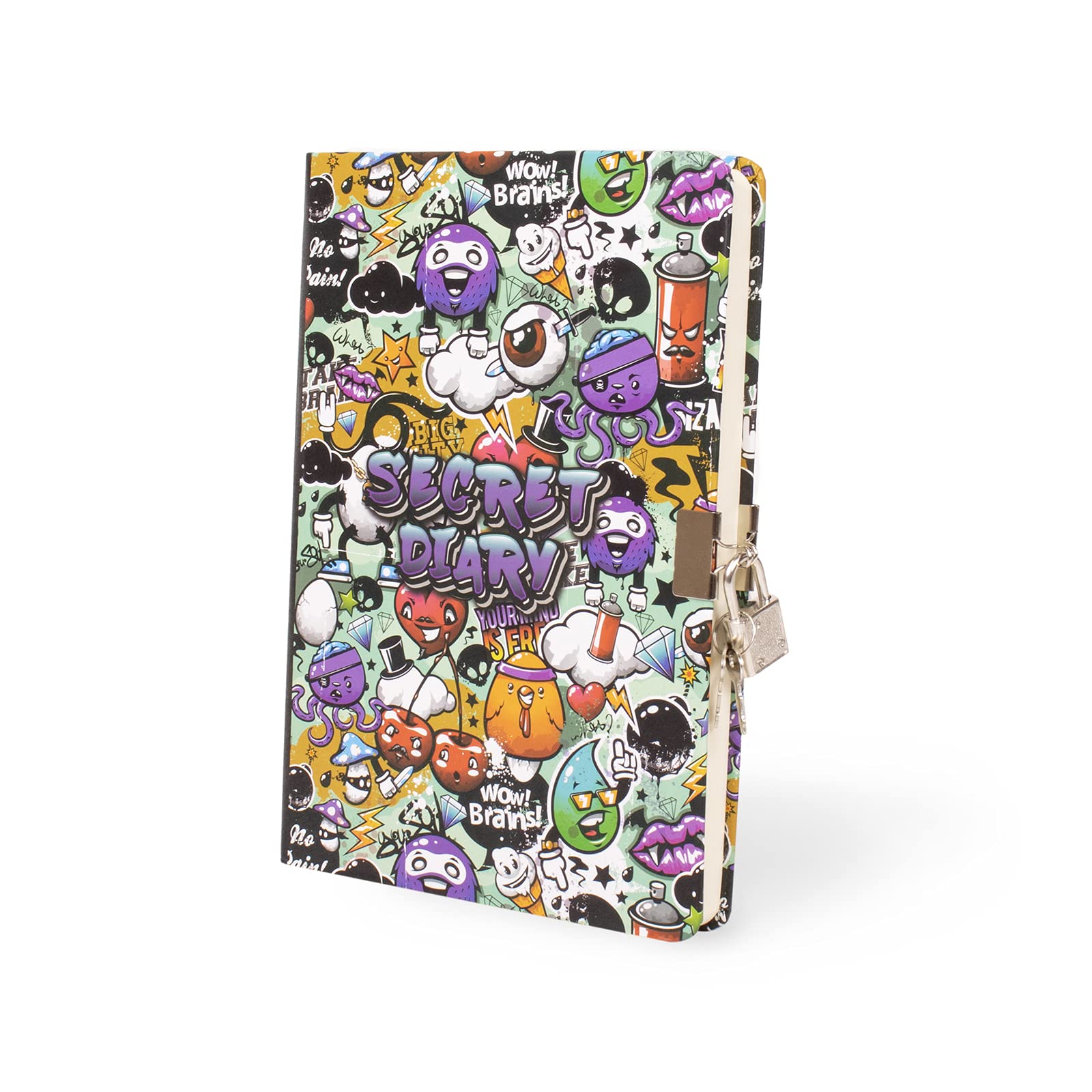 I-TOTAL® - Journal secret fourni avec cadenas en métal et deux clés/journal secret PAGES en DOTS (PANDA) - 3