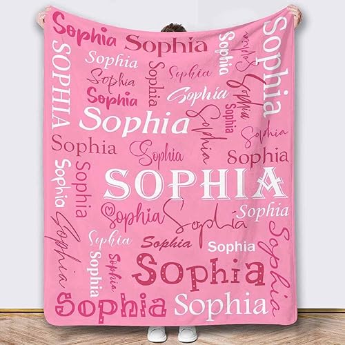 Miniatura 3 de FnprtMo Mantas personalizadas con nombre, 20 colores para hombres, mujeres, niños y niñas, mantas para Navidad, mantas con nombre, manta