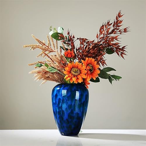 Miniatura 5 de Florero de cristal azul pavo real, decoración moderna de lujo, sala de estar, mueble de TV, porche, gabinete de división, decoración de flores,