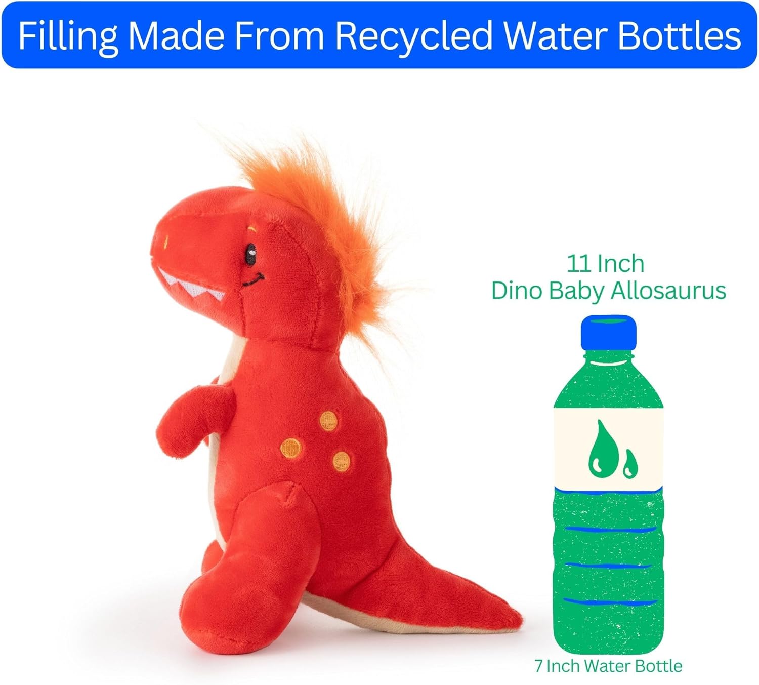 The Petting Zoo Allosaurus Dinosaur Stuffed Animal Plushie, Gift for Kids, Dinosaur Animals, Baby Dinosaur Plush Toy 11 inches - Image 10