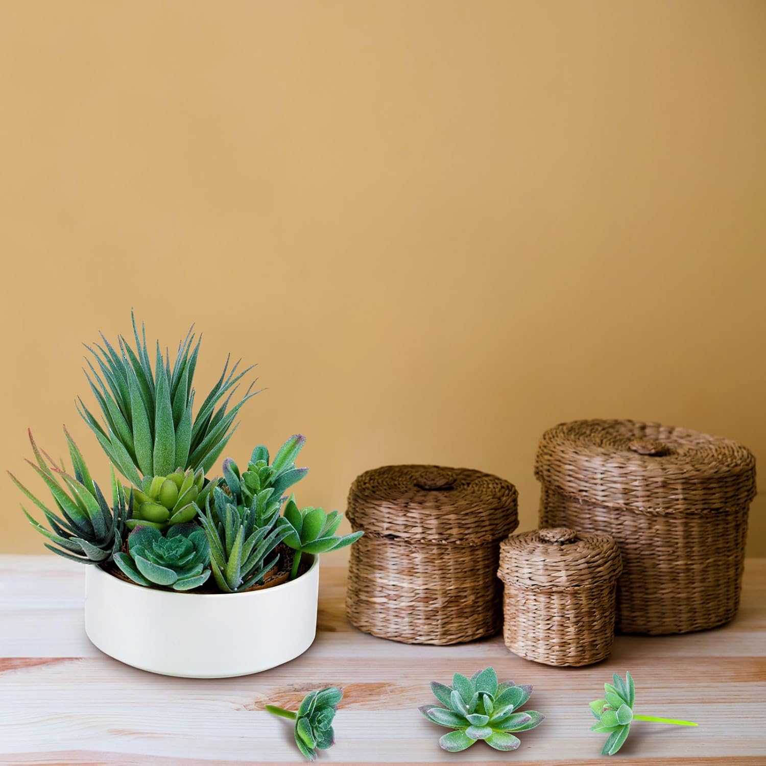 Yunsailing 40 Pieces Artificial Succulent Plants Faux Realistic Unpotted Mini for DIY Garden Home Office Indoor Decor(Classic)