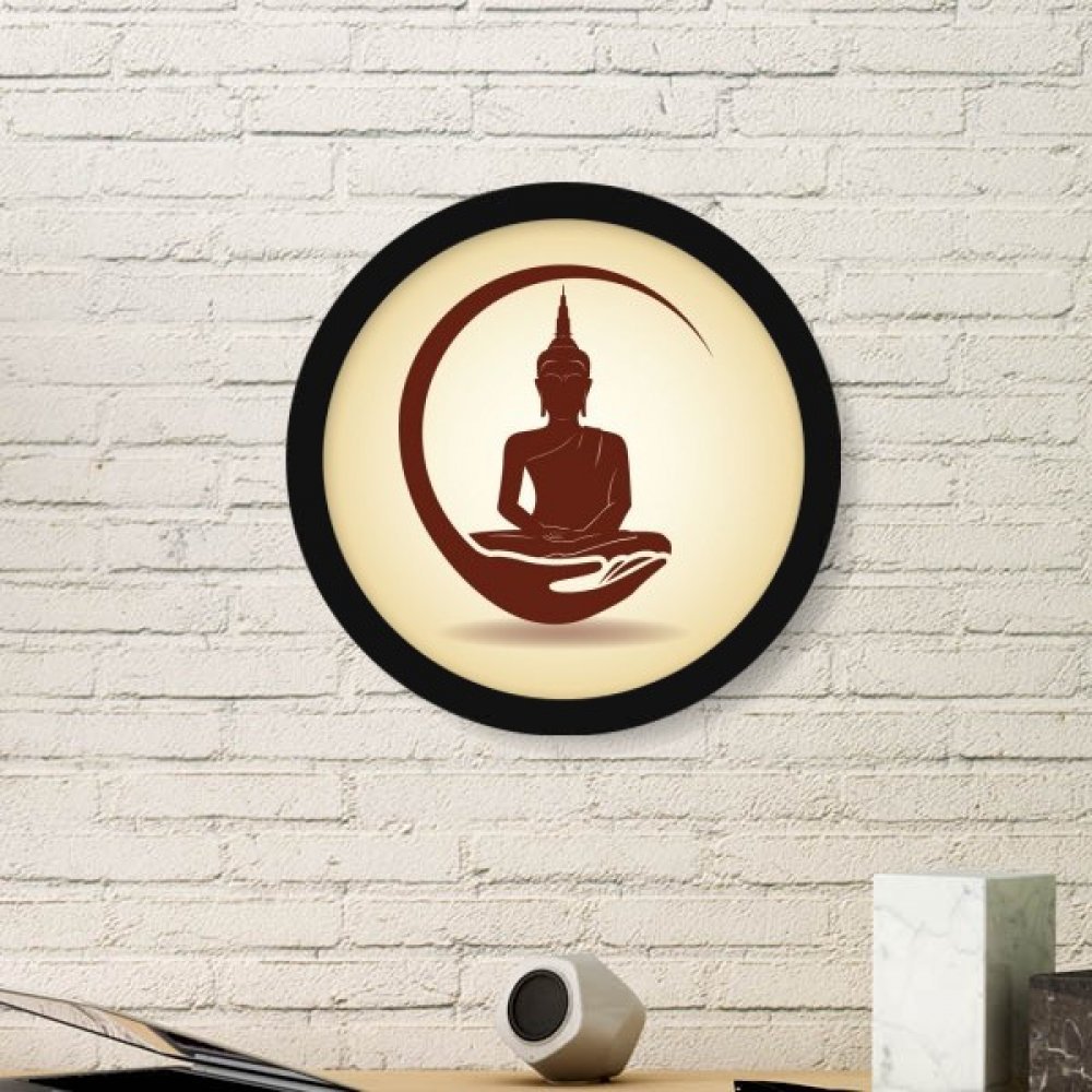 Cadre photo Bouddha Lune Art Prints avec illustration ronde aux détails précis