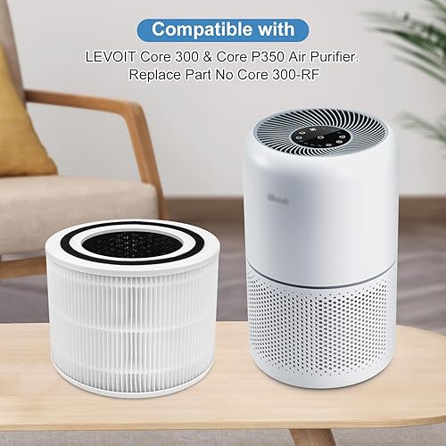 Miniatura 3 de Paquete de 2 filtros de repuesto Core 300 para purificador de aire LEVOIT Core 300 y Core 300S, filtro de repuesto 3 en 1 H13 True HEPA, en