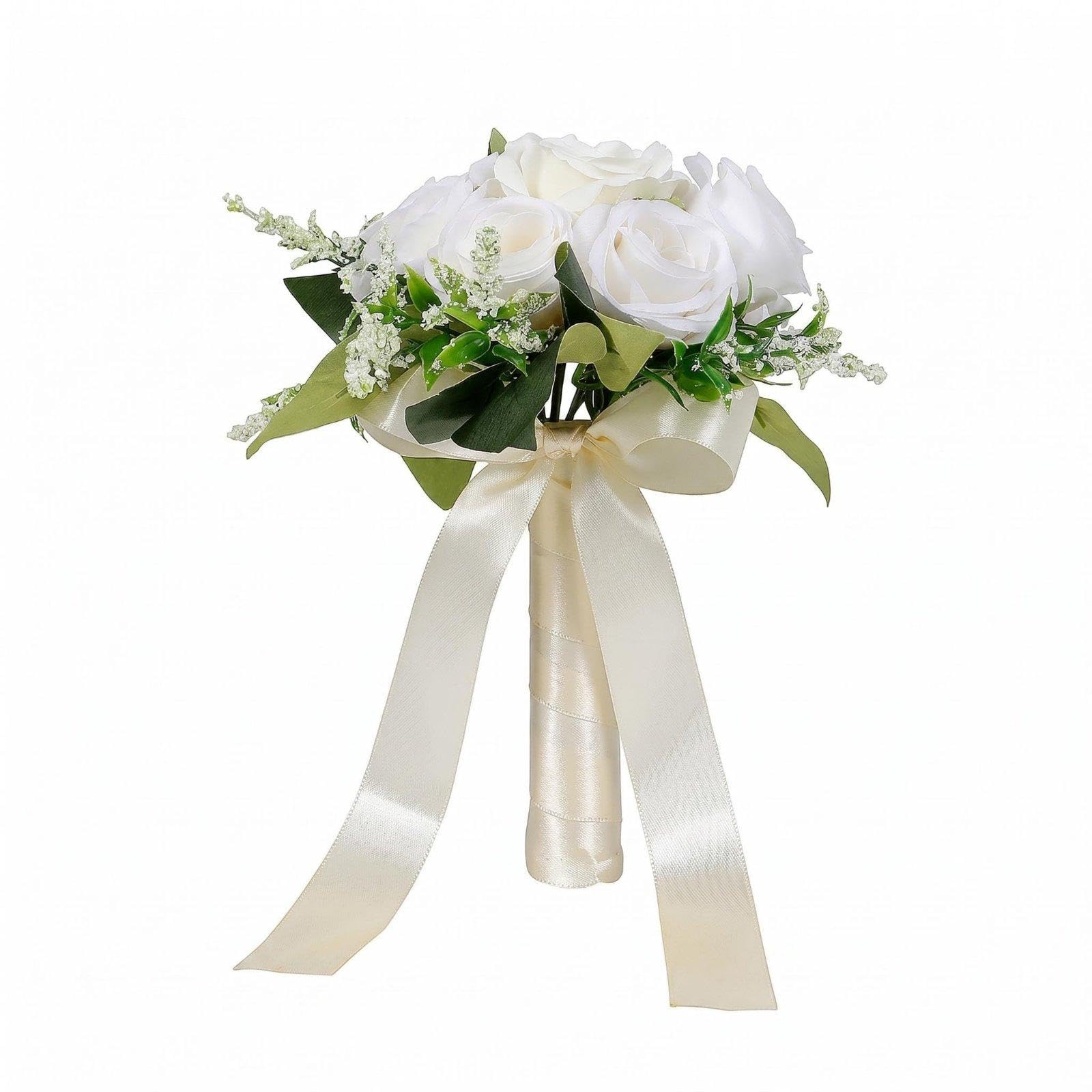Bridal Rose Arrangement Rustic Style Wedding Bouquet Small Size Bridal Rose Bunch A-6180-image-0