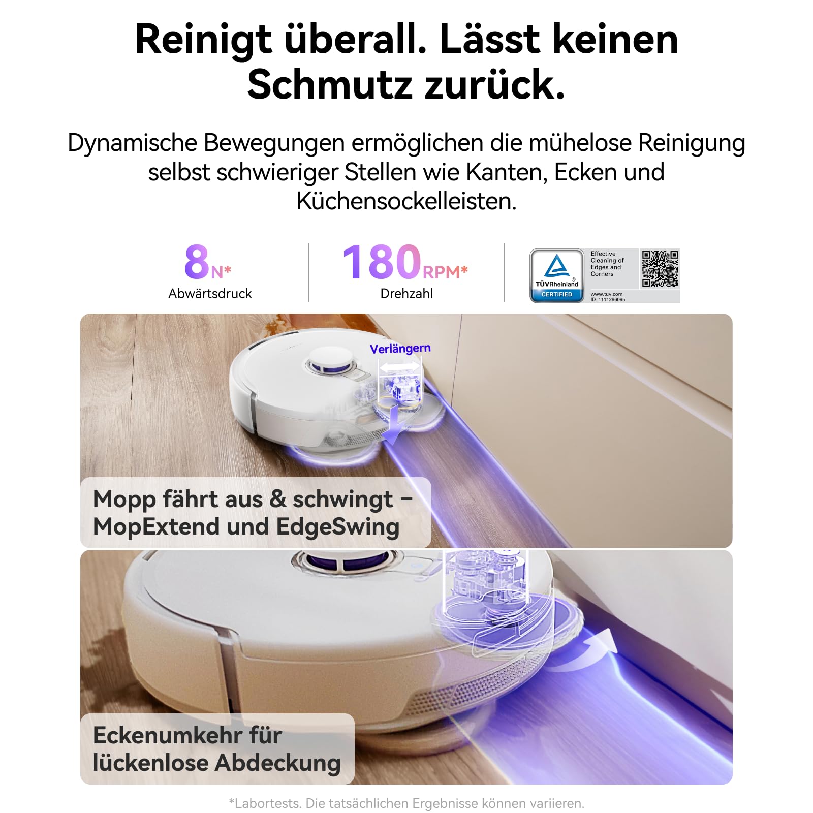 NARWAL Freo Z10 Saugroboter mit Wischfunktion, 15.000 Pa, 75°C heißes Wasser Mop Waschen, Auto-Trocknung Entleerung, Intelligente Hindernisvermeidung, Anti-Tangle-Bürsten Für Tierhaare
