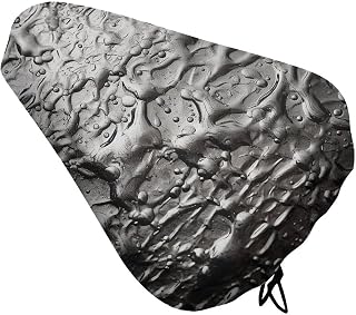 Silver Texture Waterproof Bike Seat Cover with Drawstring | Easy To Install Bicycle Seat Rain Cover Washable Oxford Bike Saddle Cover Waterproof Dustproof Cycle Seat Cover for Women Men