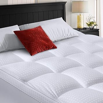 Amazon Com Cohome King Size Mattress Topper Extra Thick Cooling Mattress Pad 400tc Cotton Top Plush Down Alternative Fill Pillow Top Mattress Cover With 8 21 Inch Deep Pocket 78x80 Inches White Classic Home
