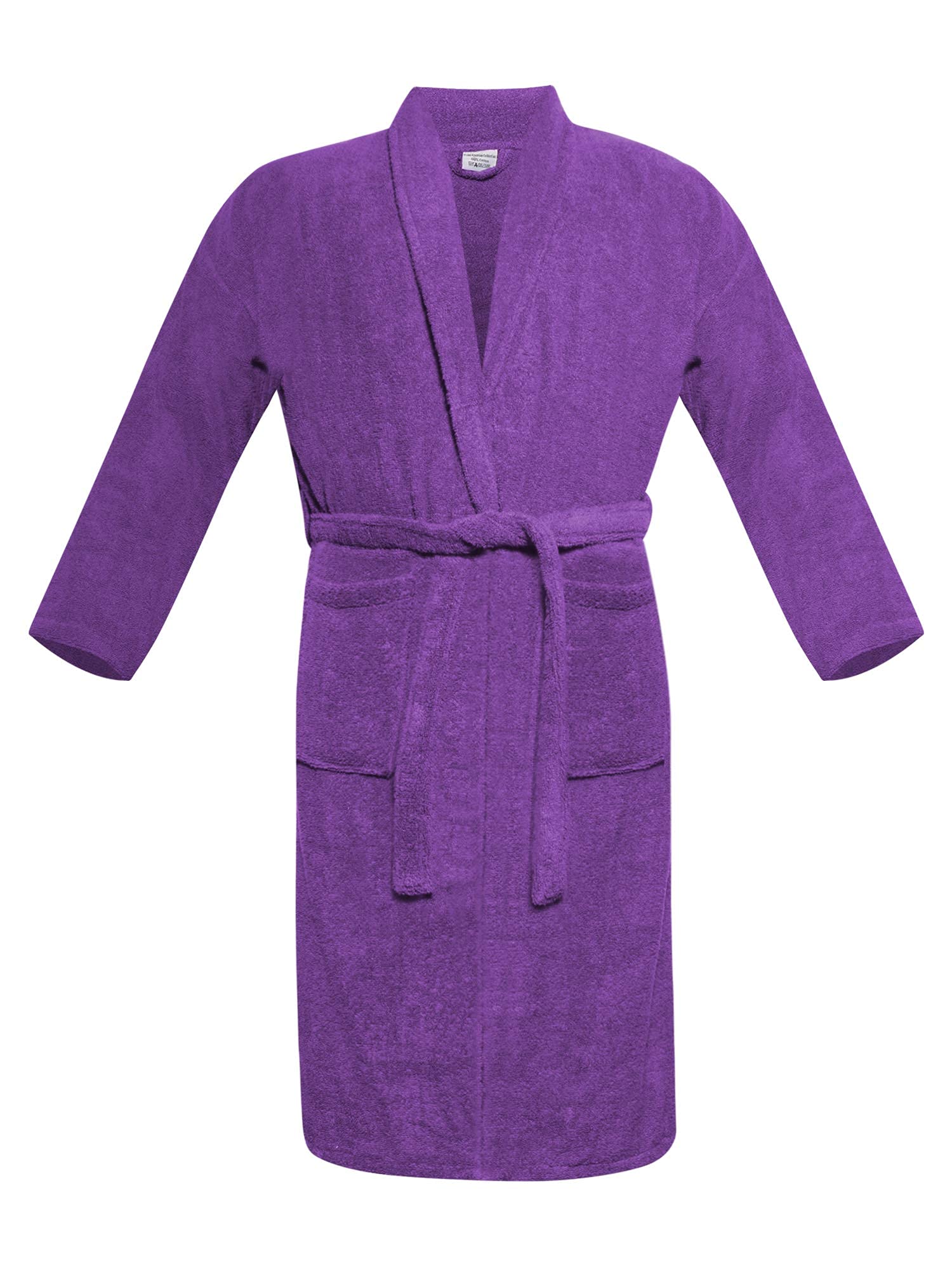 A & B TRADERS Bath Robe 100% Egyptian Cotton Terry Towelling Robe Gown Luxury and Super Soft (Purple)