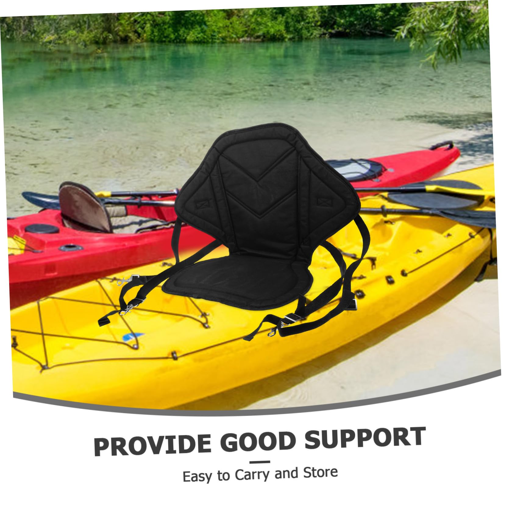 Abaodam Asiento de Kayak Inflable Respaldo Cómodo de Tela Oxford Negro, Fácil Instalación y Soporte Ergonómico para Actividades al Aire Libre