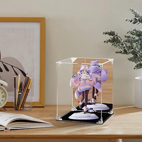 Miniatura 5 de Vitrina de acrílico transparente para figuras de acción con parte trasera espejada, caja de almacenamiento a prueba de polvo, estuche de vidrio