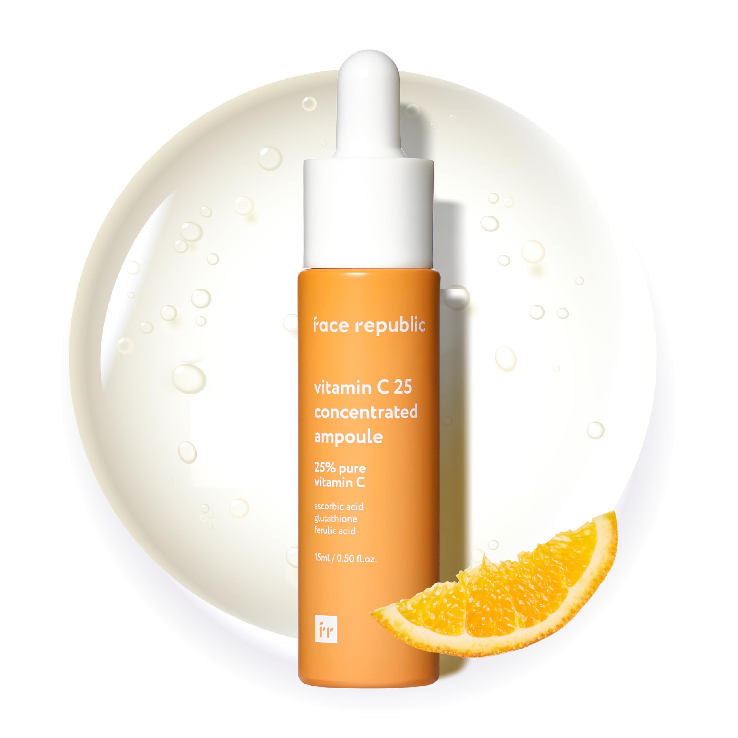 Face Republic Vitamin C 25 Concentrated Ampoule | 25% Ascorbic Acid, Glutathione, Antioxidants | No Irritation, Improve Skin Tone | Radiant Skin