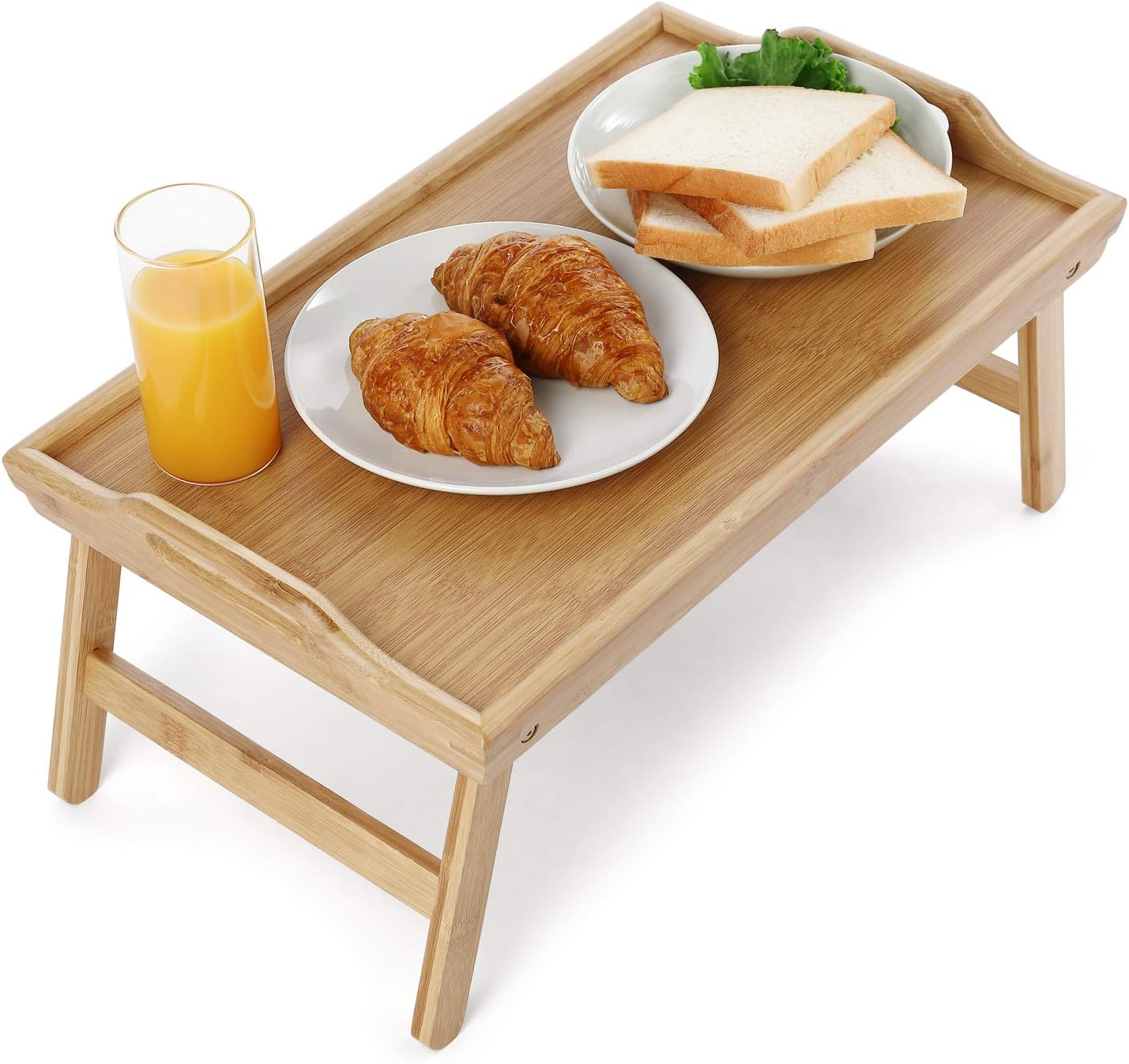 Buy Hynawin Bamboo Bed Tray Table Big Size With 1969in Long Tray With Foldable Legs Breakfast Tray Portable Laptop For Food Serving With Carrying Handles