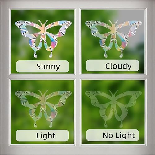 Miniatura 2 de Adhesivos de ventana para golpes de pájaros, anticolisión, calcomanías de ventana de arco iris, vinilo estático, atrapa el sol