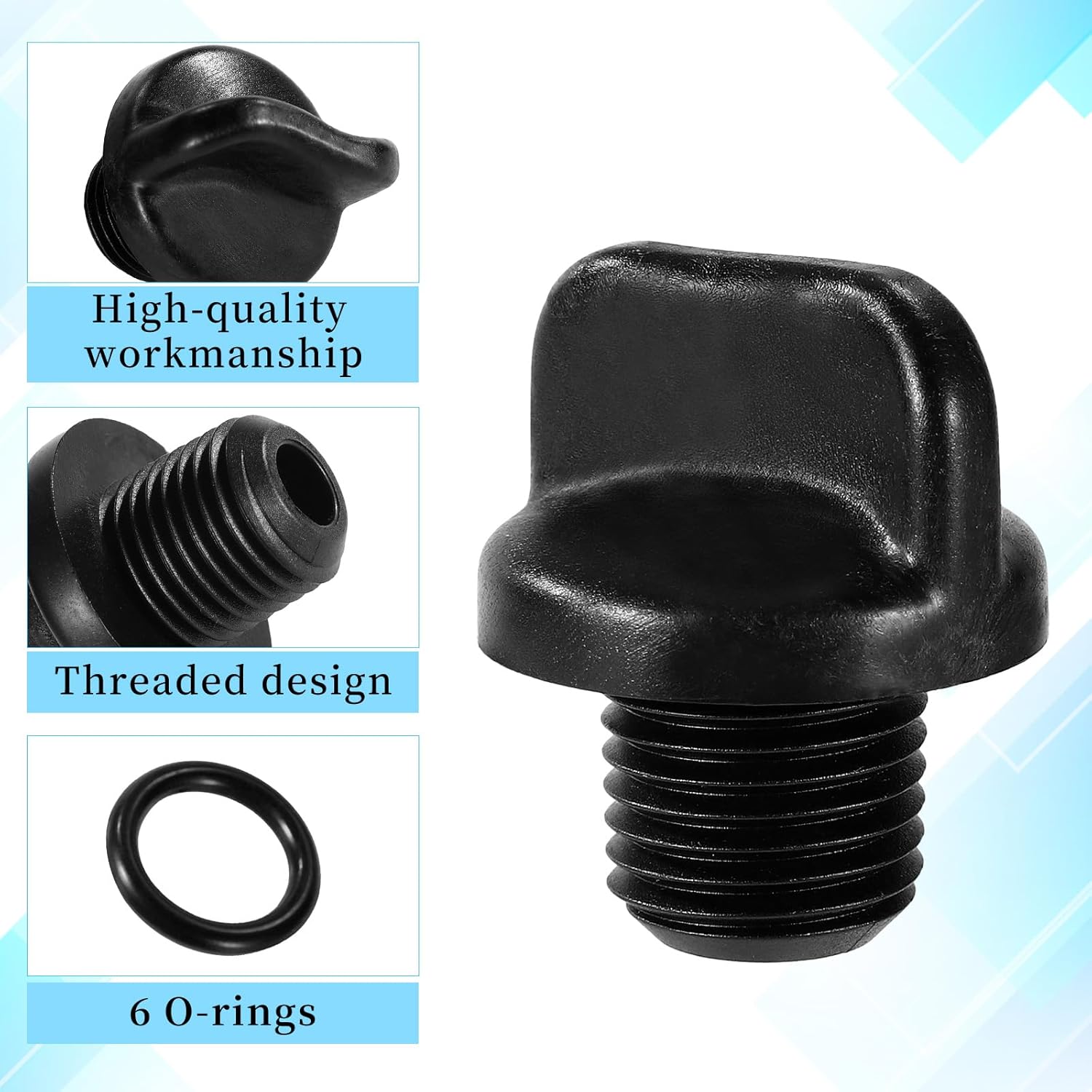 3pcs R0446000 Drain Plug & 3 O-Ring Replacement, Durable Pool Pump Pipe Gasket Pool Spa Heater Drain Parts Accessories for Zodiac Jandy Filter Pumps, Polaris