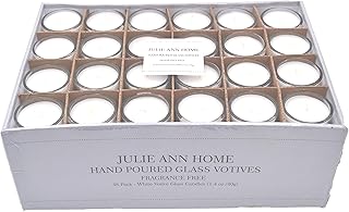 White Unscented Glass Votive Candle - Pack of 48 | Bulk Pack for Weddings, Bridal Showers or Home Parties and Centerpieces