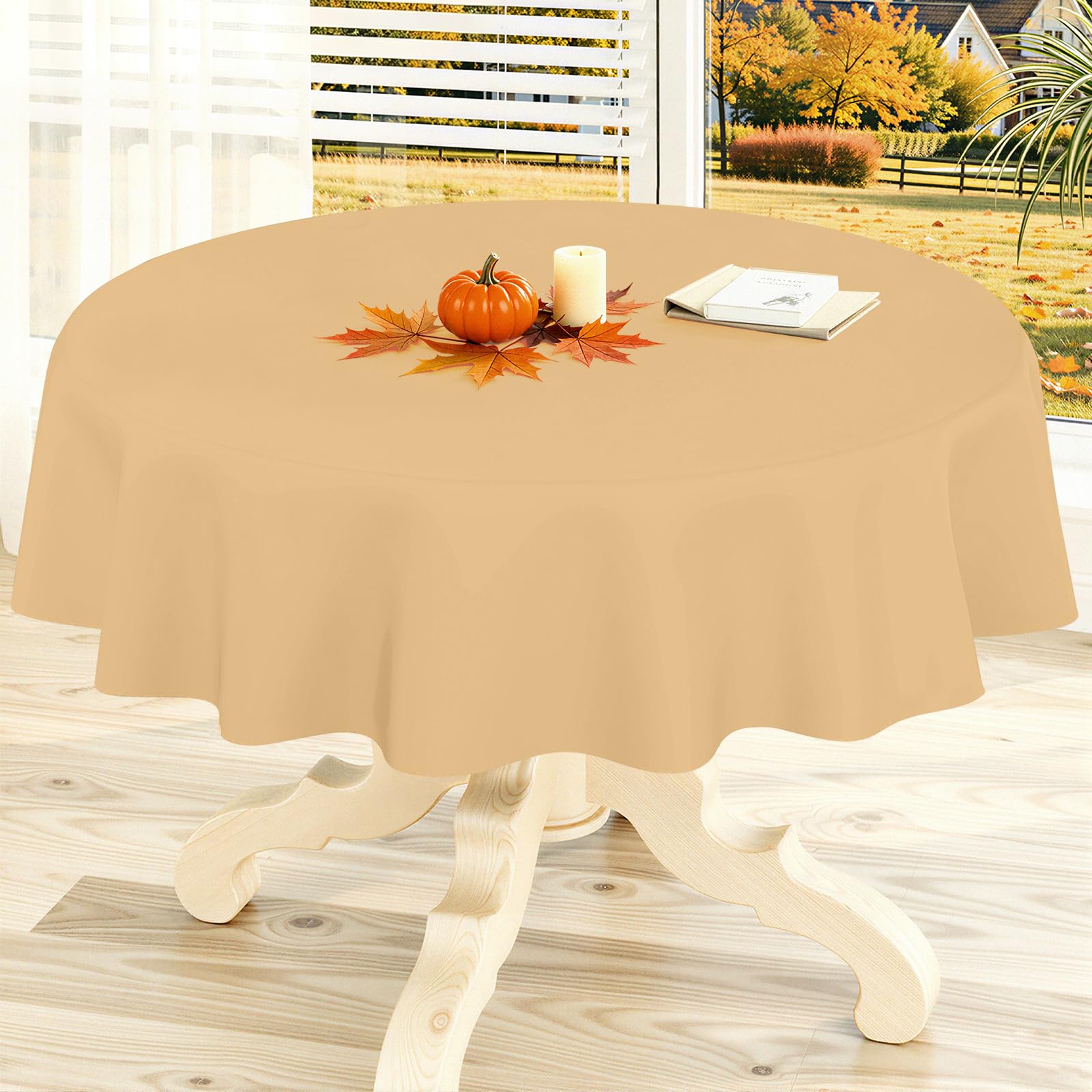 Photo 1 of homing Round PVC Tablecloth 60" Light Camel