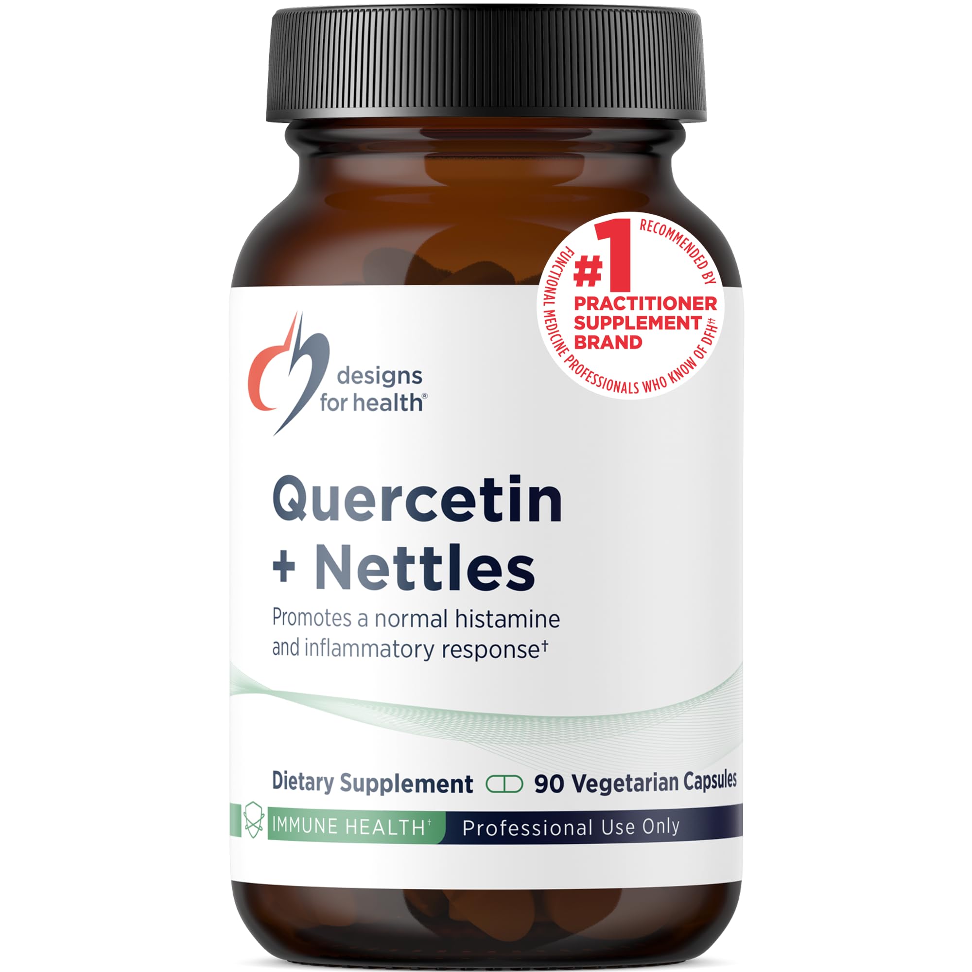 Designs for Health Quercetin + Nettle Supplement, 90 Capsules Standard Packaging