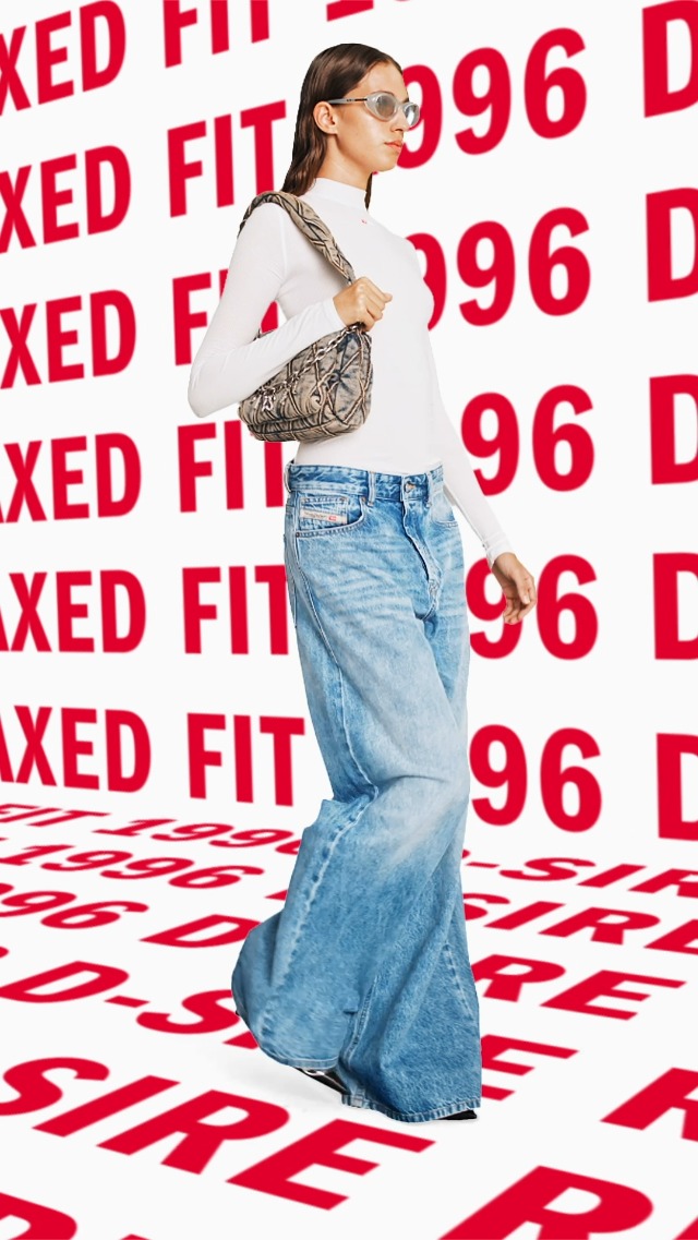 Diesel 1996 D-SIRE - Relaxed Jeans Black/Denim at Amazon Men's