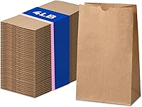 Vista 8 de Fit Meal Prep Paquete de 500 bolsas de almuerzo de papel marrón de 2 libras, 7.88 x 4.13 x 2.5 pulgadas, bolsas de papel kraft de alta calidad a
