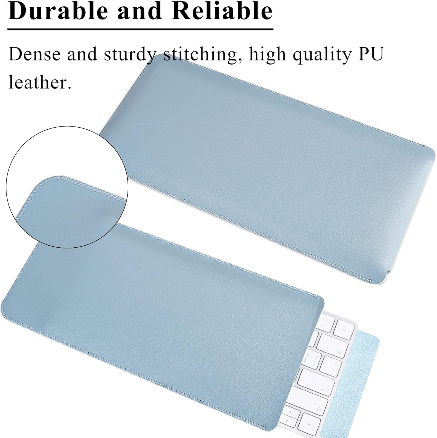Acogedor Keyboard Case, Ultra Slim PU Leather Keyboard Sleeve Bag Case Suitable for Magic Keyboard 2, Not Included Keyboard, 30x14x1cm (Light Blue)
