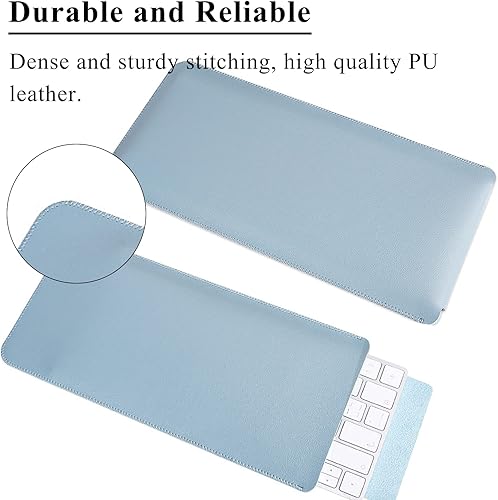 Miniatura 7 de Acogedor Funda para teclado, ultra delgada, de piel sintética, para teclado Magic Keyboard 2, no incluido, 11.8x5.5x0.4 in (azul claro)