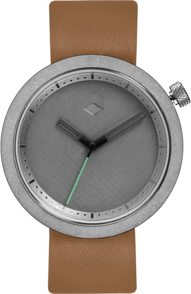 Aggregate Masonic Grey Concrete Watch | Oat Brown Leather