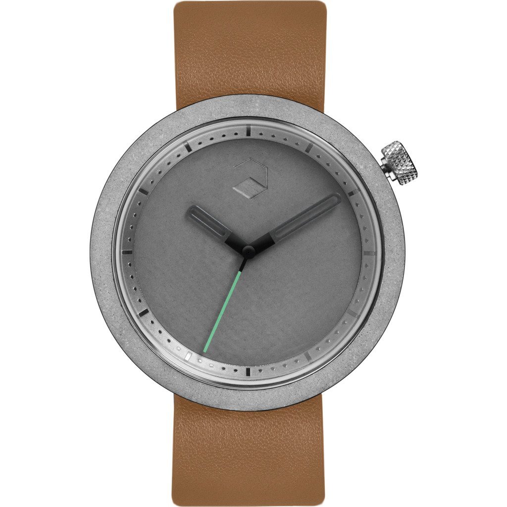 Aggregate Masonic Grey Concrete Watch | Oat Brown Leather