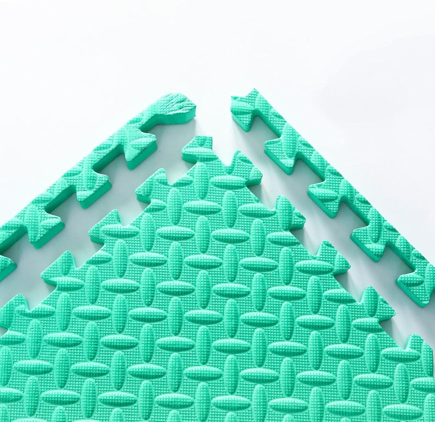 Alfombrillas de espuma EVA para amortiguar impactos suelo puzle modular de 60x60cm verde 8 uds