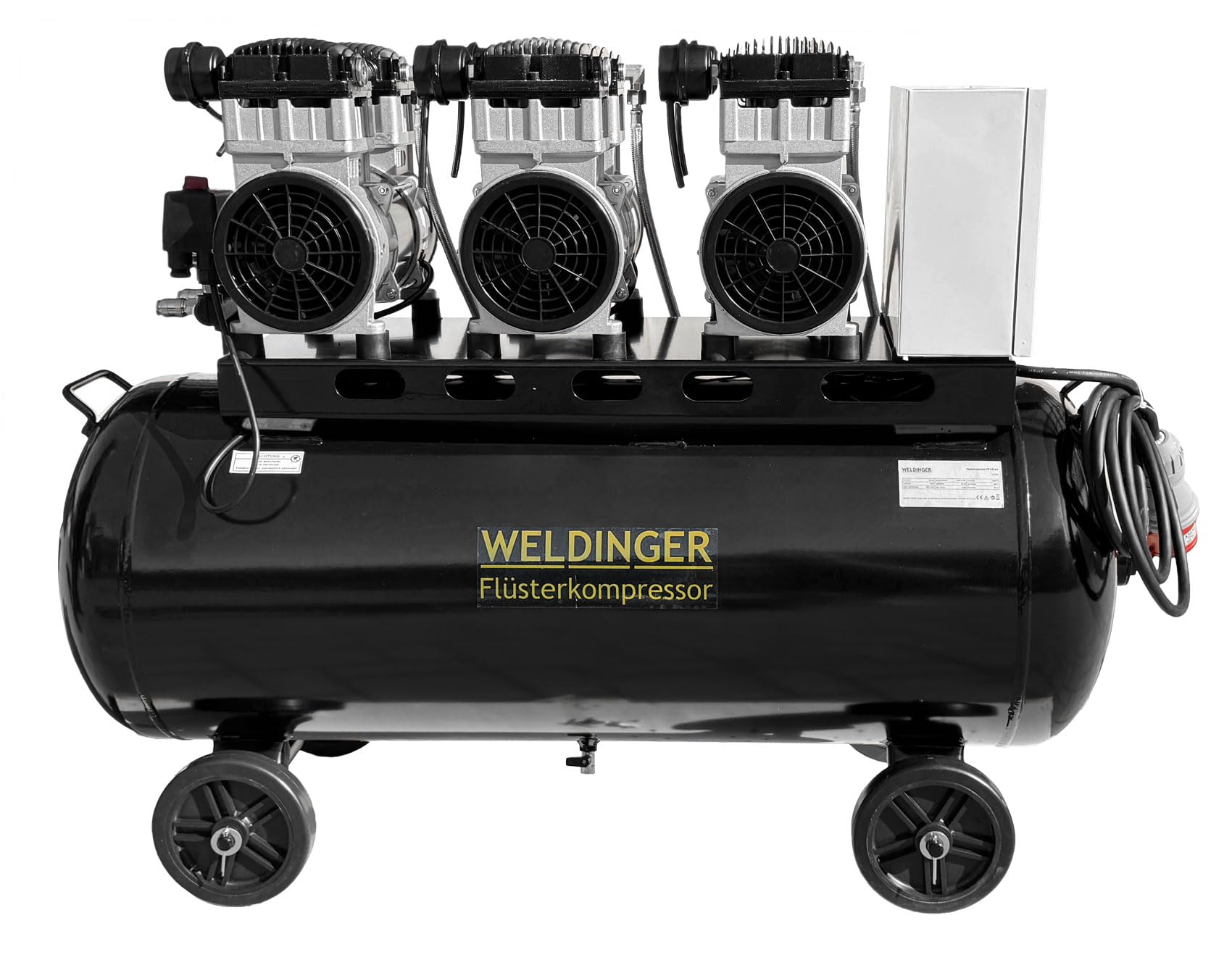 WELDINGER Flüsterkompressor FK 510 pro 4,8 kW Luftabgabe 510 l (Silentkompressor ölfrei wartungsfrei) 5 Jahre Garantie