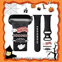 Vista 12 de DaQin Banda con Flor Grabada Compatible con Apple Watch, Bandas de 44mm, 42mm, 45mm, 46mm para Mujeres, Correa de Silicona Suave con Decoración