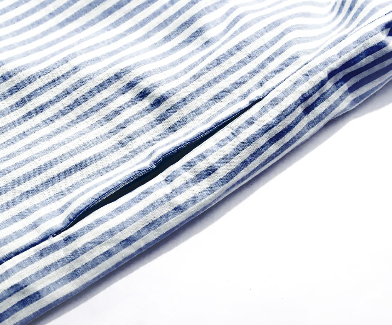 utcoco - Maxi abito a camicia da donna a maniche lunghe, a righe, casual, con bottoni, in cotone, vestibilità ampia