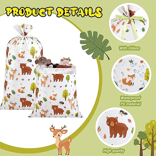 Miniatura 10 de Ctosree Bolsa de regalo de dinosaurios, 2 piezas de 70 x 40 pies, bolsa de plástico extra grande para regalos enormes, fiesta de cumpleaños