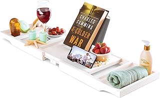 18 Bathroom Ideas for Simple Stylish Updates That Refresh Your Space 186 Wooden Bathtub Tray - Foldable & Expandable Bamboo Bath Tray for Tub wit...