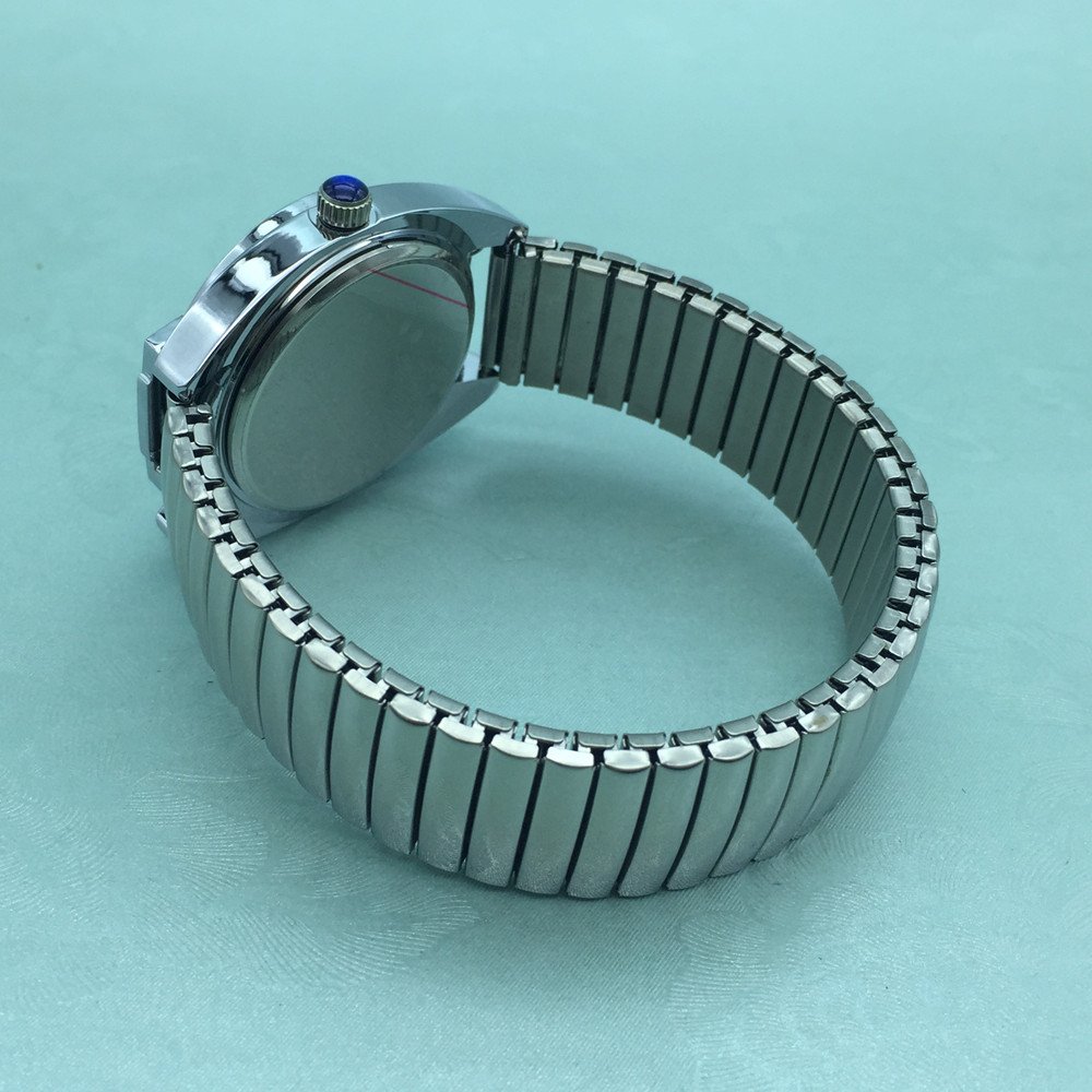 Orologio Tattile al Quarzo per Non Vedenti o gli Anziani con Bracciale Elastico,Quadrante Rosa