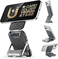 Vista 10 de SUPCASE para cartera MagSafe con soporte, cartera magnética para hombres, [contiene 5 tarjetas] [soporte ajustable] [bloqueo RFID] soporte