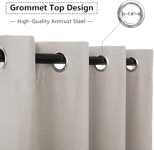 Miniatura 6 de UHITECH Cortinas opacas para dormitorio de 84 pulgadas de largo, juego de 2 paneles de cortinas para sala de estar, cortinas opacas con ojales,