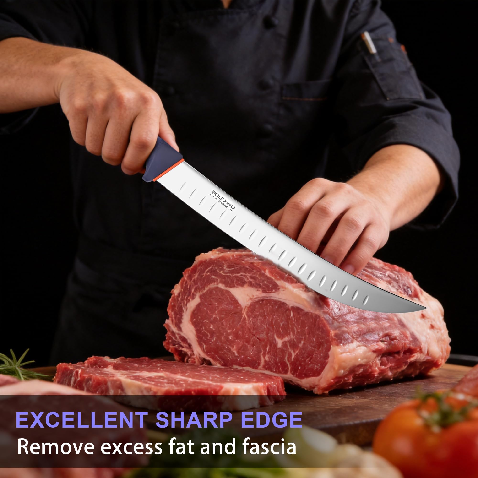 Brisket Slicing Knife, 12" Carving Knife W/Granton Edge for Meat — Amazon image 4