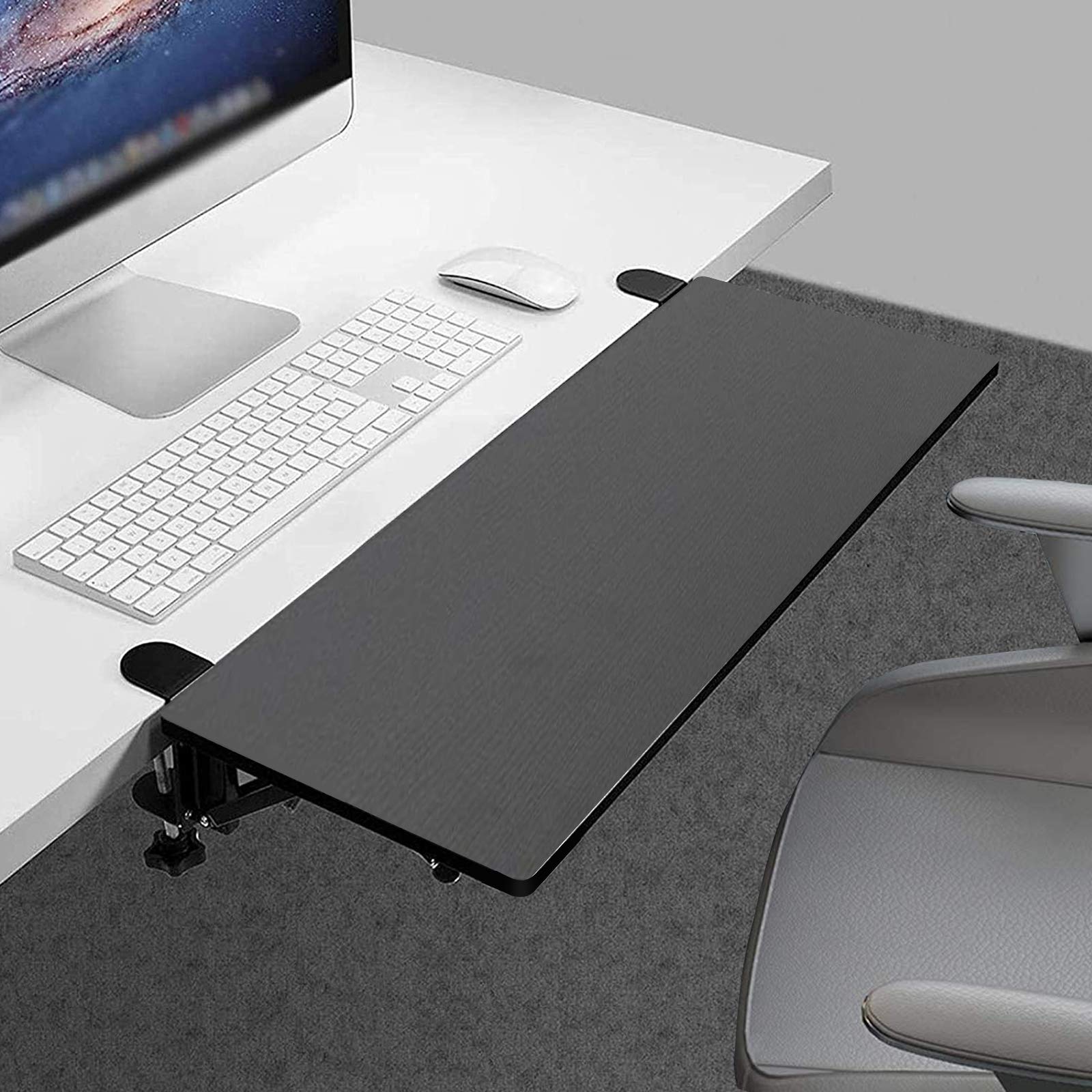 Desk Extender Tray Clamp On Ergonomics Keyboard Tray Keyboard Drawer Table Mount SlideOut