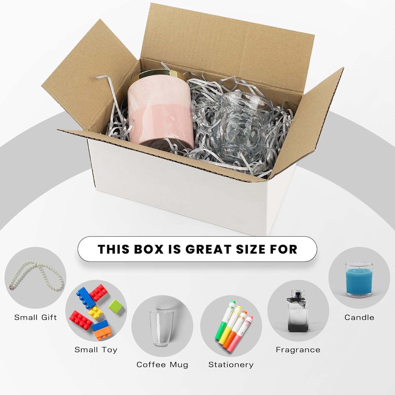 Golden State Art 9x6x4 Inches White Shipping Boxes 28 Pack, Corrugated Cardboard Box for Small Business Mailing Shipping and Storage