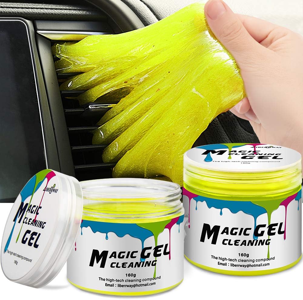 LIBERRWAY Keyboard Cleaner, Cleaning Gel for Car Detailing Vent Keyboard, 2Pack of 160g