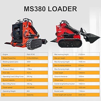 Amazon.com: MMS Mini Skid Steer Loader with 23hp RATO Gasoline Amazon.com: MMS Mini Skid Steer Loader with 23hp RATO Gasoline